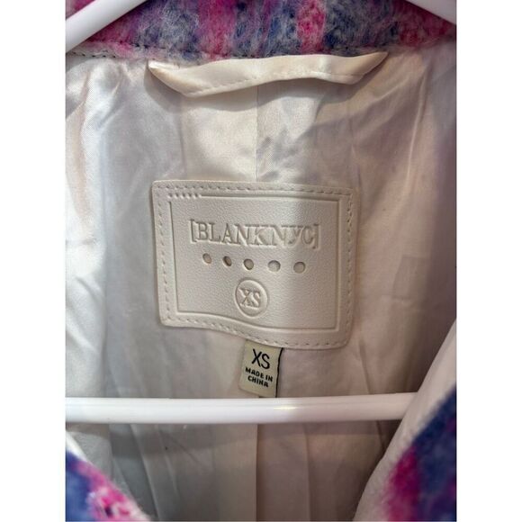 Prime Time Blue Multi Plaid Brushed Long Shacket Blank NYC - Picture 3 of 11